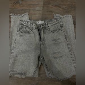 white/ light grey mom jeans 0